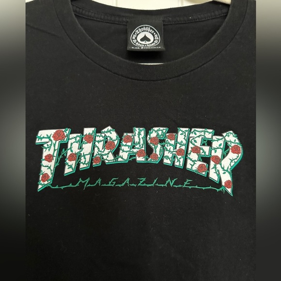 Thrasher Black Crew Neck Tee - Picture 2 of 4